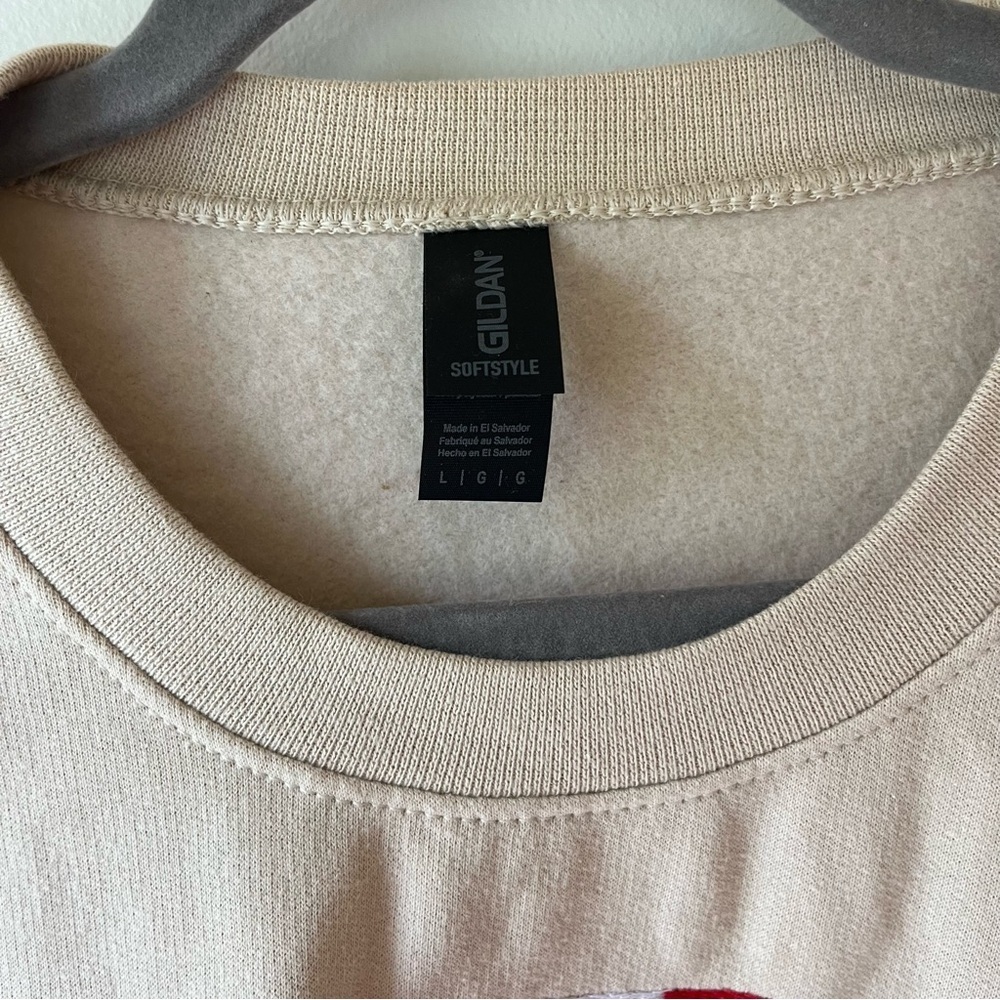 Canada Flag Beige Crewneck Sweatshirt Gildan Softstyle Unisex Large Cotton Blend - Picture 3 of 9